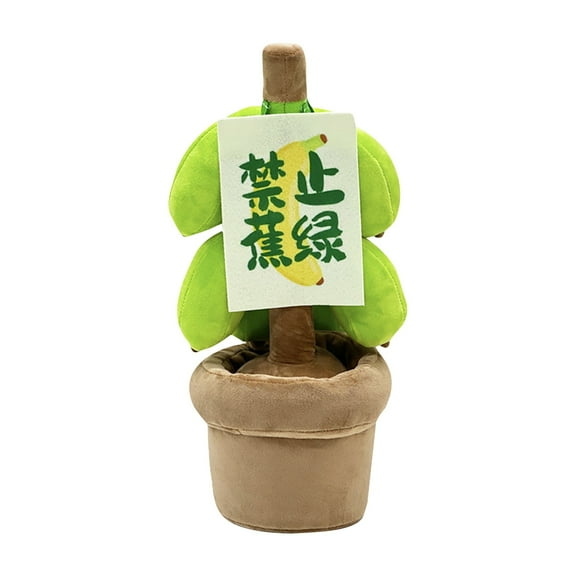 RUIG 14.6-Inch Pilea Plant Plush - Banana tree Plushies, Stuffed Potted Plants Plush Doll, Soft Plush Succulent Gifts for Kids Boys -No Banana Stress! Anxiety Stress Relief,Gifts for Friends