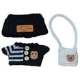thumbnail image 1 of RUIG 17cm Doll Clothes Set (Doll Not Included) -3-Piece-Handmade Knitted Sweater, Chic Fashion with Stylish Accessories for Mini Dolls -Hat + Overalls + Bag Ornament (Light Blue), 1 of 9