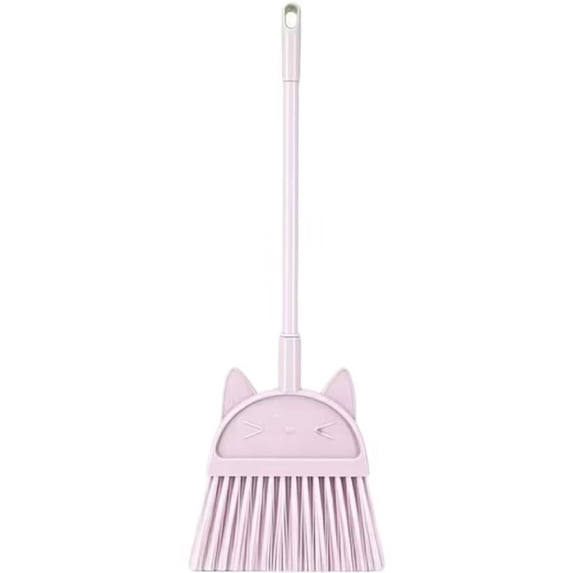 RUIG 19.8'' Kids Mini Broom and Dustpan Set - Toddler Cleaning Toy, Toddler Household Helper, Parent-Child Interactive Play Cleaning Tool, Cute Cartoon Design, Small Safe Corner Broom