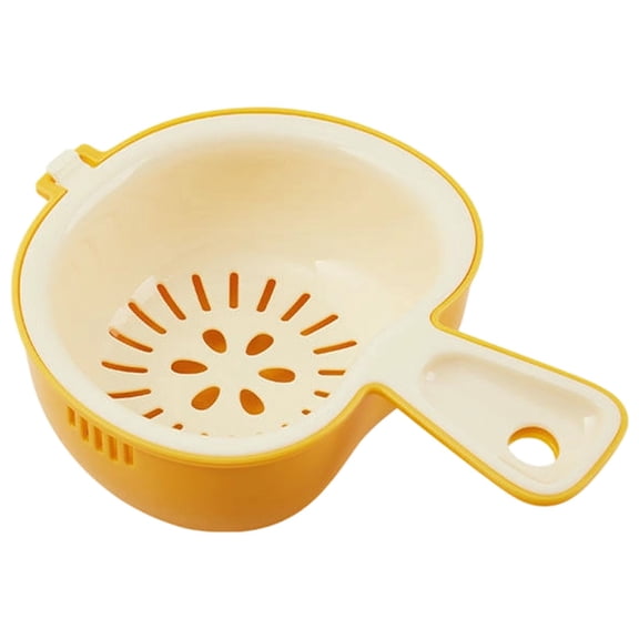 RUIG 2-In-1 Colander & Storage Basket, Berry Washer Bowl with Strainer Lid and Handles, Fruit Colander Storage Container, for Kitchen Fridge Picnic Camping Grape Tomatoes