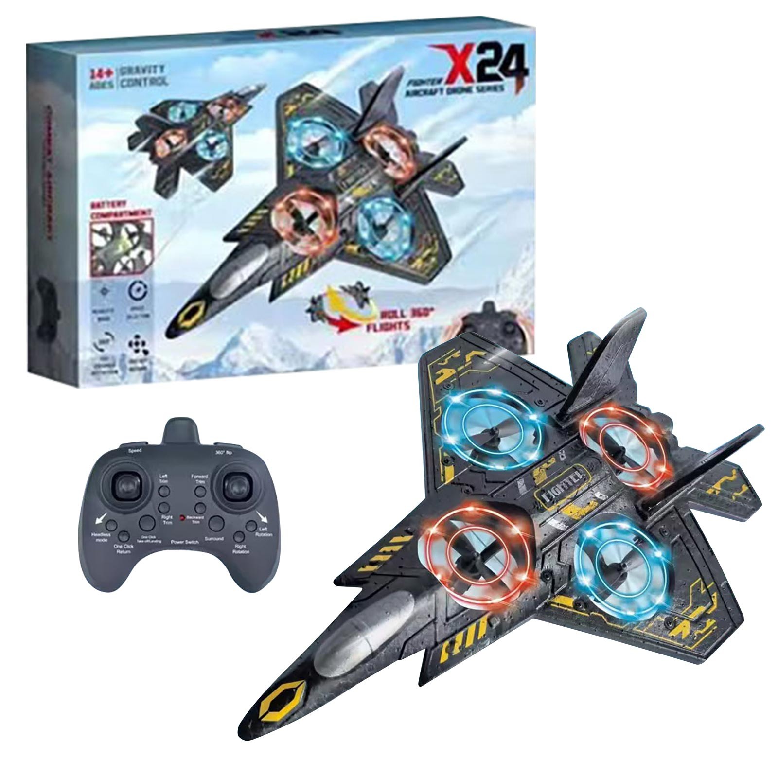 4DRC G3 RC Plane With 2 Batteries - 2.4GHz Remote Control Airplane For Beginners & Kids