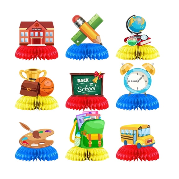 RUIG 9PCS Travel Themed Party Decorations Honeycomb Centerpieces Adventure Party Decorations Classroom Decorations Travel Table Toppers for Baby Shower Retirement Birthday Party