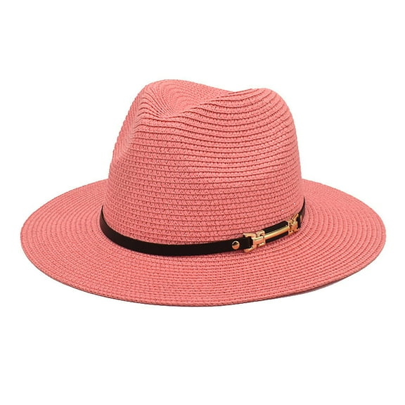 RUIG Big Brim Straw Hat Panama Jazz Hat Fedora Ladies Beach Travel Sun Hat Fisherman Hat Men's Bucket Hat