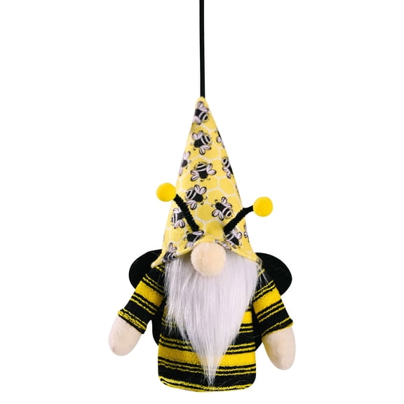 RUIG Bumble Bee Gnome Plush -Glowing Gnome Decor, Handmade Swedish Tomte Elf World Bee Day Decor Holiday Present Gift, Hanging Plush Gnomes for Spring Kitchen, Garden, or Party Lights