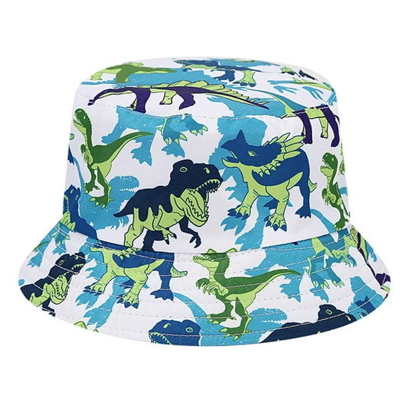 RUIG Children‘s Dinosaurs Pattern Double Wear Fisherman Hat Outdoor Sun Hat