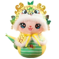 RUIG Chinese New Year Decorations 2025,Lunar New Year Snake Plush Toy with 3D Cape&Cute Expression,Zodiac Snake Plushie Doll Toys,Happy New Year Gift for Boys and Girls