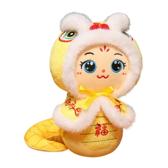 RUIG Chinese New Year Plush,Lunar New Year Snake Plush Toy with 3D Cape&Cute Expression Chinese Zodiac Animals Snake Doll for New Year Home Car Decoration,Kids New Year Gifts