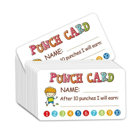 RUIG Classroom Incentive Punch Cards 50pcs,Behavior Reward System for Homeschool Teacher Supplies - Motivational Tool Kids Chores Homework Reading Goals, Positive Reinforcement Cards