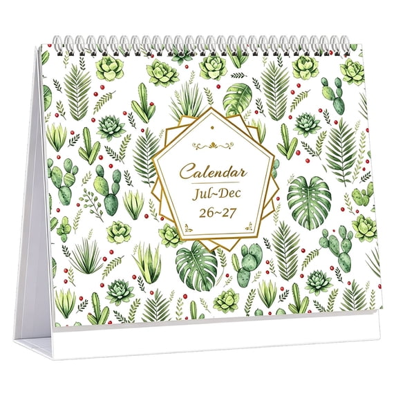 RUIG Desk Calendar 2026-2027 - Standing Flip Desktop Calendar 2026-2027 from July 2026 to December 2027, 18 Month, Desktop Calendar for Office School Home, Seasonal Watercolor