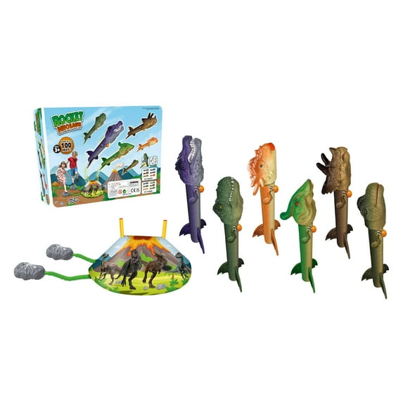 RUIG Dinosaur Toy Rocket Toy for Kids Up to 100 Ft 3 5 6 Rockets Outdoor Outside Toys for Kids Dinosaur Toys Birthday Gifts for 3 4 5 6 7 812 Year Old Boys Girls