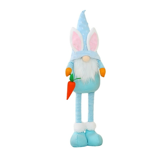 RUIG Easter Standing Gnomes with Retractable Legs, 17" to 21.7" Gnome Stuffed Plush with Carrot, Cute Party Favor Photo Props Gifts for Office Kitchen Farmhouse Front Door Spring Home Decor