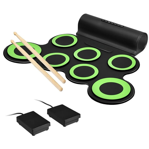 RUIG Electronic Drum Set, Roll Up Drum Practice Pad Midi Drum Kit with Headphone Jack Built-in Speaker Drum Pedals Drum Sticks,Great Christmas Holiday Birthday Gifts for Kids Beginners
