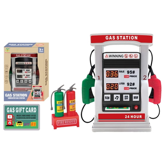 RUIG Gas Station, 1pcs Miniature Gas Station Model Decorate Doll House Simulation Gas Station Toy for Boy Childrens Game Play House DIY Toy Building Model