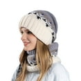 thumbnail image 1 of RUIG Gloves Scarf Hat Set Women's Winter Warm Knit Hat Women's Earmuffs Woolen Hat, 1 of 6