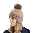 thumbnail image 1 of RUIG Gloves Scarf Winter Plus Ear Hat Women With Hairball Fashion Pullover Woolen Hat Cold Warm Knit Hat, 1 of 3