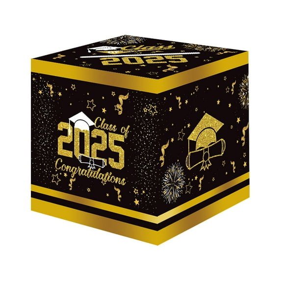RUIG Graduation Card Box Holder, Congrats Grad Foldable Cardboard Decorations Box for Graduation Party Decoration and Grad Parties,Graduation Party Decorations 2025