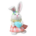 thumbnail image 1 of RUIG Lighted Easter Bunny Decoration, Pre-lit 2D Plush Rabbit with Carrot and Egg,Light Up Easter Basket Rabbits Girls' Gift, Party Favor Figurine for Spring Tabletop Holiday Room, 1 of 3