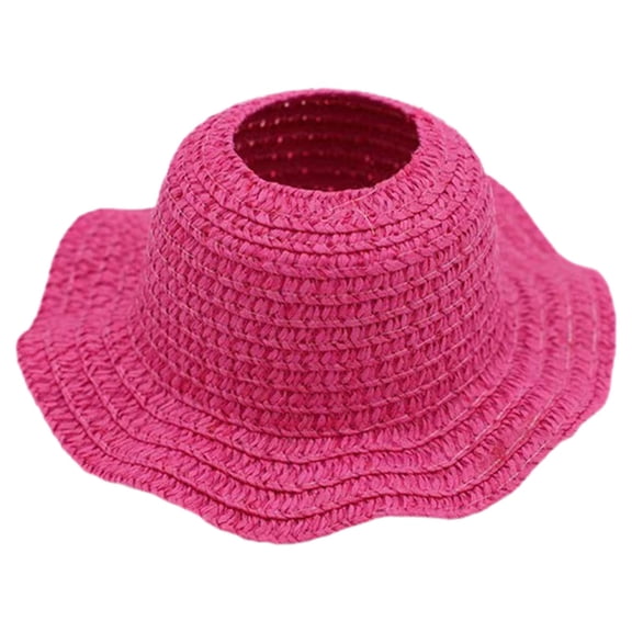 RUIG Mini Straw Hats - Mini Sombrero Hats for Doll Dress Up & DIY Crafts Accessories, Comfortable Wide Brim Hat for Small Dolls,Portable Wide Brim Hat for 15cm & 17cm Dolls