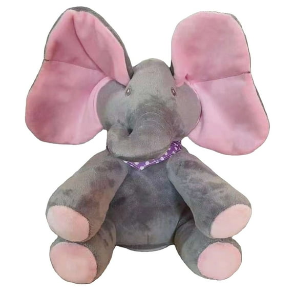 RUIG Musical Singing Elephant Stuffed Animal - Interactive Plush Toy with Lullabies for Babies 0-24 Months, Soft Nursery Comfort Toy with Machine-Washable Material