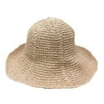 thumbnail image 1 of RUIG Outdoors Hats Handmade Hollow Straw Hat Cowboy Hat With Curled Brim And Raised Edge Sunscreen Hat Papyrus Beach Hat, 1 of 3