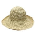 thumbnail image 1 of RUIG Outdoors Hats Handmade Hollow Straw Hat Cowboy Hat With Curled Brim And Raised Edge Sunscreen Hat Papyrus Beach Hat, 1 of 3