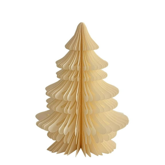 RUIG Paper Christmas Trees Honeycomb Christmas Trees 3D Honeycomb Xmas Paper Green Red Brown Beige Cozy Table Ornament for Xmas Decoration Party, 7.87 inches