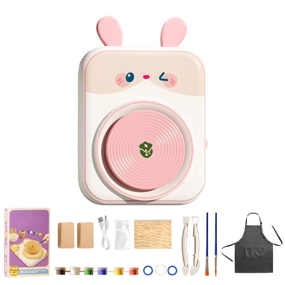 RUIG Pottery Wheel for Kids,Art Supplies Arts & Crafts Kit, Crafts Toys for Girls 8-12, Pottery Studio Craft Kit with 2 Pack Air-Dry Clay,Girls Toys Birthday Christmas Gift for Kids