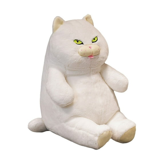 RUIG Realistic Cat Plush Toy 30CM/11.8 Inches - Stuffed Animal Plushie, Lifelike Stuffed Cat, Soft Plush Toy, Birthday Christmas for Kids,Boys,Girls,Fat Cat Stuffed Toy (Black/White)