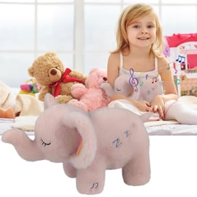RUIG The Relief Koala Sleeping Koala Plush Breathing, LED Musical Stuffed Elephant Lighting Up Plush Toy Soothe Birthday Festival for Kids Toddler Girls, 13.7''