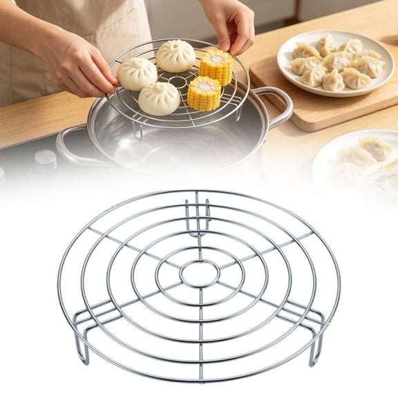 RUIG Round Steamer Rack and Cooling Rack,Stainless Steel Pot Trivet, Cooking Rack,Wire Steamer Kettle Rack Holder, Air Fryer Cooking Steamer Rack for Baking Canning Cooking Steaming