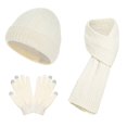 thumbnail image 1 of RUIG Scarf Gloves Hat Set Light New Winter Thickened Warm Hat Scarf Glove Knitted Three Piece Set, 1 of 1