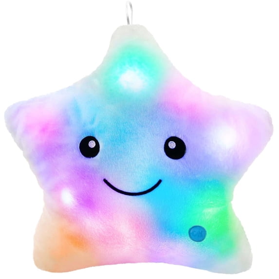 RUIG Sensory Toys for Toddlers,9.5/15.8" Star Plush Toddler Pillow Light Up Toys, Kids Sleep Aid ADHD Toys, Birthday Xmas Gifts for Boys Girls Age 3 4 5 6 7 8 9 10 11 Colorful