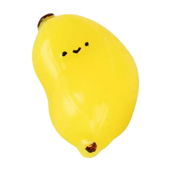 RUIG Squishy Banana, Stress Ball, Kawaii Squishies Silica Gel Toys,Stress Relieving Fur Ball OPP Packaging Gifts Squishy Fidget Toys for Anxiety&Relaxation,Stretchy Fruit Bulk Party Favor