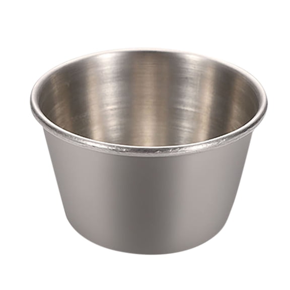 RUIG Stainless Steel Sauce Cups - Metal 4 oz, for Dipping Sauce, Condiment Bowls, Small Reusable Dip Cups, Butter Ramekins, Syrup Cups for Kitchen and Restaurants