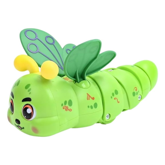 RUIG Stunt Spinning Caterpillar Toy, Toddler Stunt Toy 360° Rotatary Musical Toy with Creeping Crawling Car Toy for Kids with Lights (Without Battery)