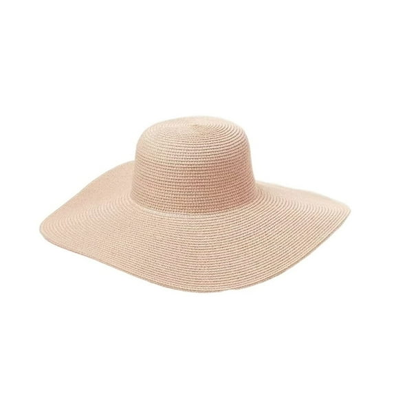 RUIG Summer Solid Color Fashion Rhinestone14cm Oversized Sun Hat Ladies Beach Hat Travel Foldable Hat