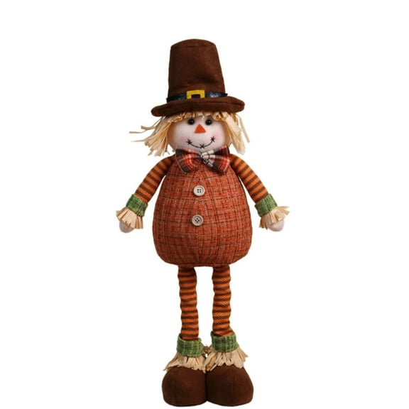 RUIG Thanksgiving Scarecrow Decoration Scarecrows Plush Doll with Hanging Legs and Straw Doll Fall Festival Sculpture Ornaments Home Party Fall Figurines Scarecrow Decors