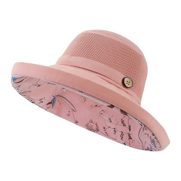 RUIG Travel Hats Women's Sun Hat Double Layered Floral Fisherman Hat Sun Hat