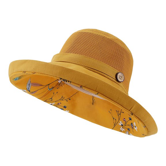 RUIG Travel Hats Women's Sun Hat Double Layered Floral Fisherman Hat Sun Hat