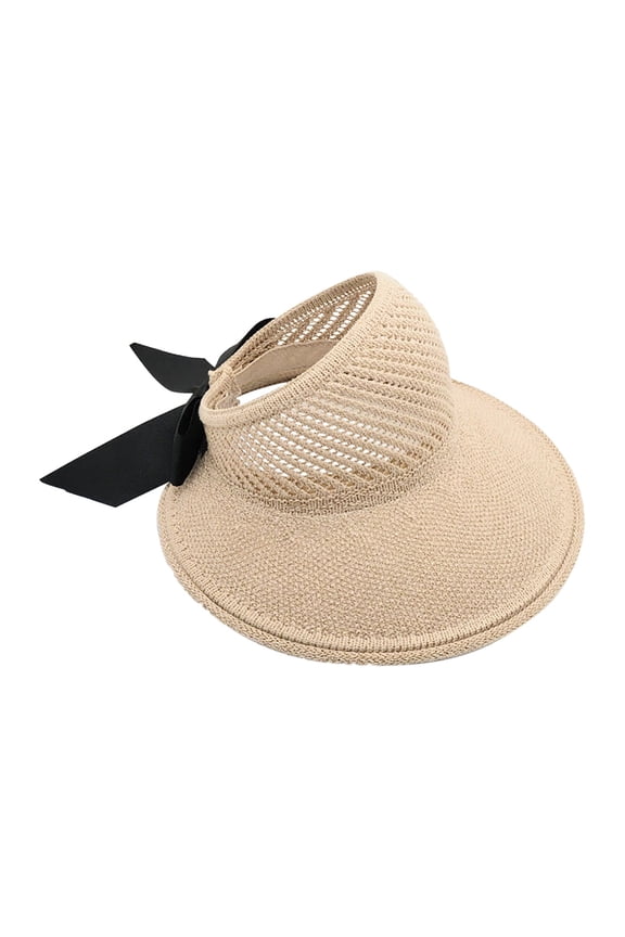 Woman Hats Elegant for Summer Foldable Wide Brim Straw Hats Sun Visors For Women Bow Beach Hat Summer