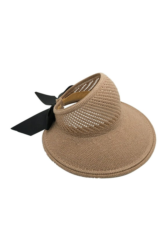 Woman Hats Elegant for Summer Foldable Wide Brim Straw Hats Sun Visors For Women Bow Beach Hat Summer