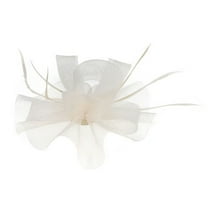 RUIG Women Girl Fascinators Hair Clip Hairpin Hat Feather Wedding Tea Party Hat Summer Headbands