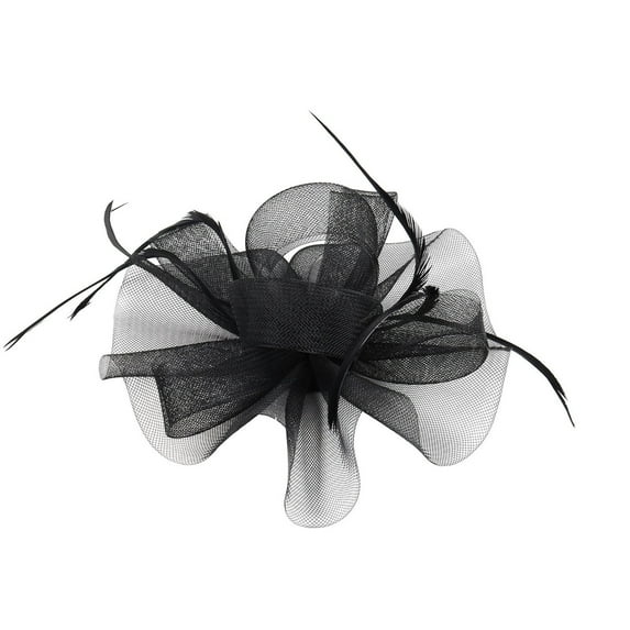 RUIG Women Girl Fascinators Hair Clip Hairpin Hat Feather Wedding Tea Party Hat Summer Headbands