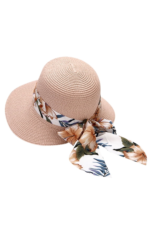 Women Summer Wide Straw Hat Beach Foldable Sun Hats Floppy Roll Up Protection Sun Cap UPF 50+ Caps Fedora Hats Women