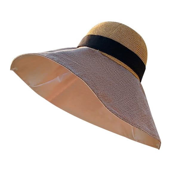 RUIG Women‘s Oversized Seaside Female And Small Holiday Spring Summer Foldable Hat