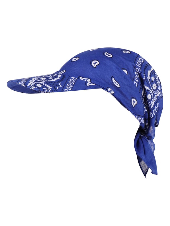 Womens Assorted Paisley Print Bandana Head Scarf Hat Summer Folding Tennis Sun Visor Cap Women's Summer Sun Hat
