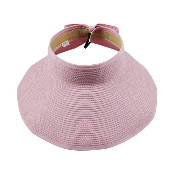 RUIG Womens Camping Hat Sun Visor Hats For Women Wide Brim Roll Up Ponytail Summer Beach Hat UPF Packable Foldable Travel