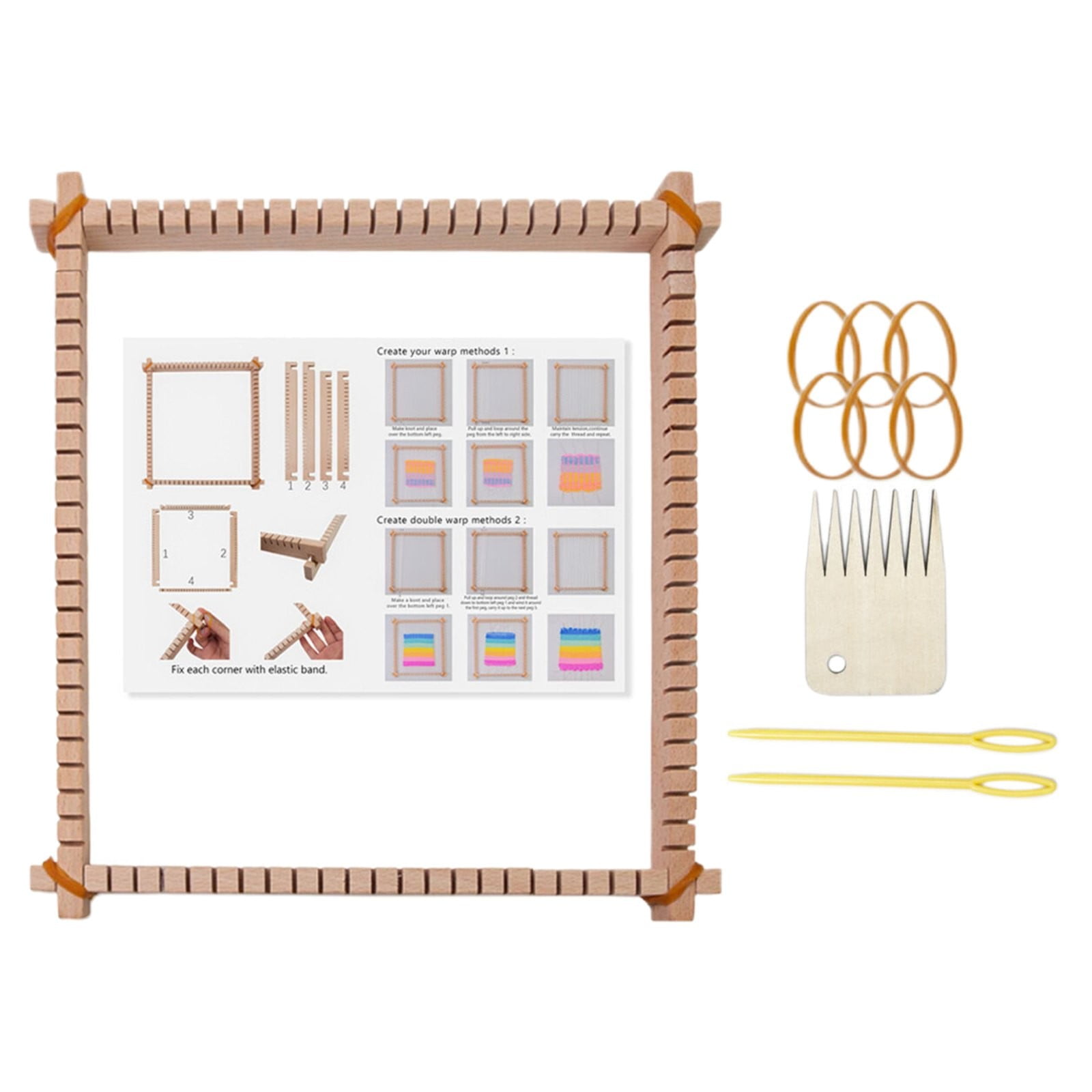 KIPEKE Weaving Loom With Stand, Wooden Multi-Craft Weaving Loom Arts & Crafts, Extra-Large Frame Tapestry Looms, DIY Hand-Knitted Weaving Machine For