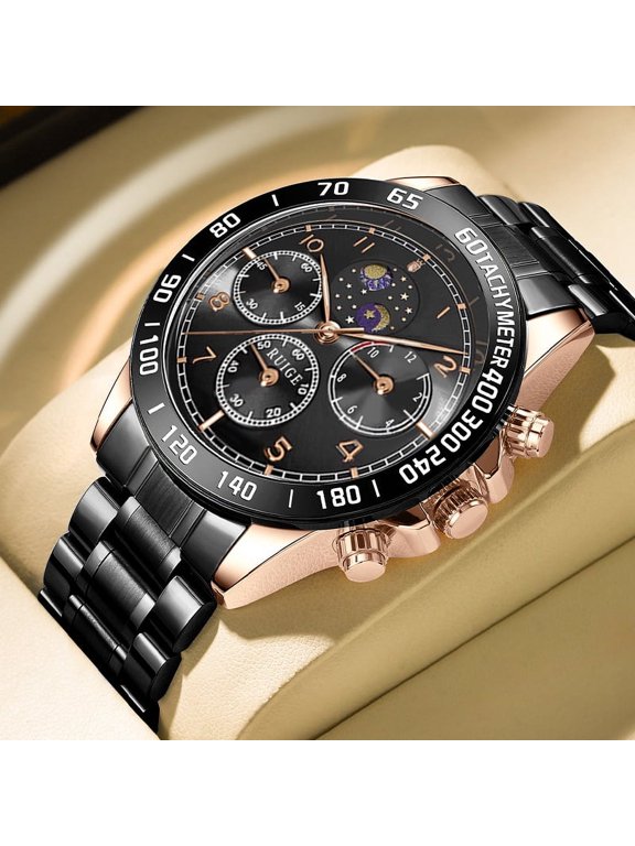 New Men's Multi functional Time Code Watch Original Stainless Steel Men's Famous Watch Waterproof Glow Watch