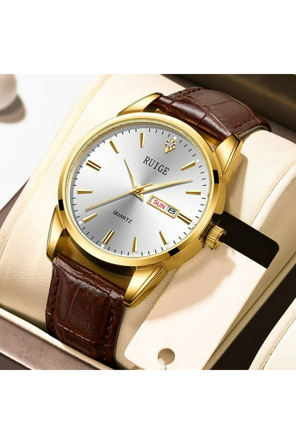 Simple Men's Watch Double Calendar Men's Casual Versatile Night Light Waterproof Watch